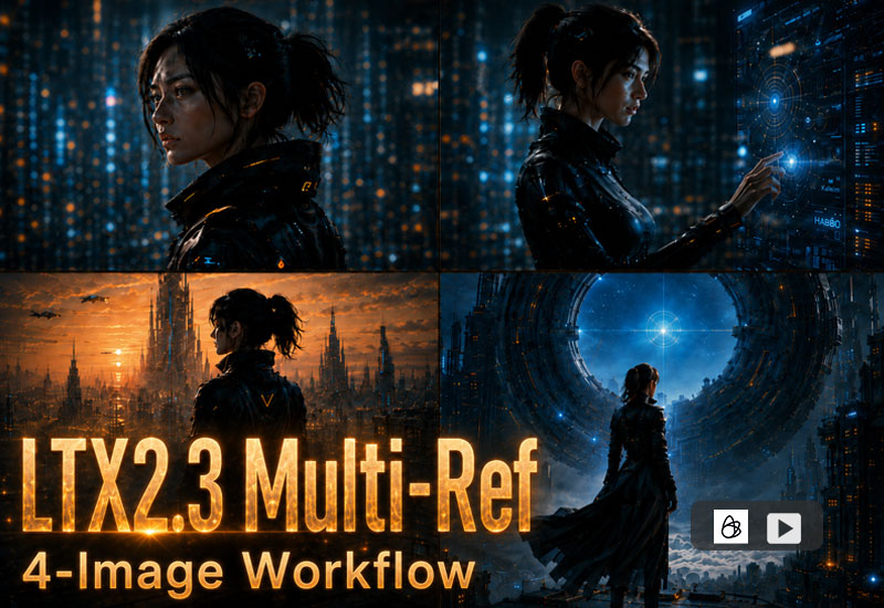 LTX2.3 Multi-Image Video Workflow — 4-Image Reference Workflow